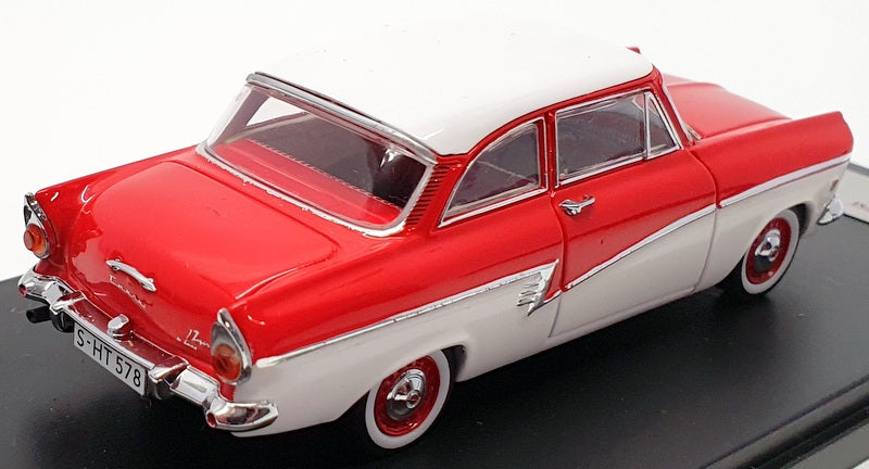 PremiumX Models 1/43 Scale Model Car PRD387 - 1957 Ford Taunus 17M - Red/White