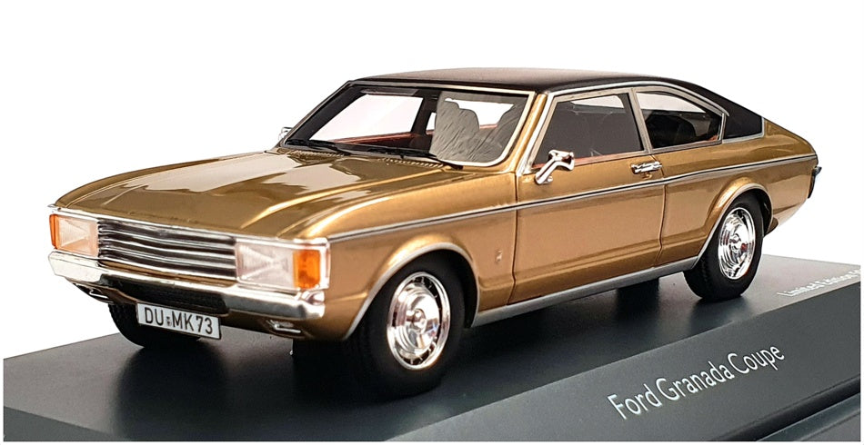 Schuco 1/43 Scale Resin 450914300 - Ford Granada Coupe - Gold/Black