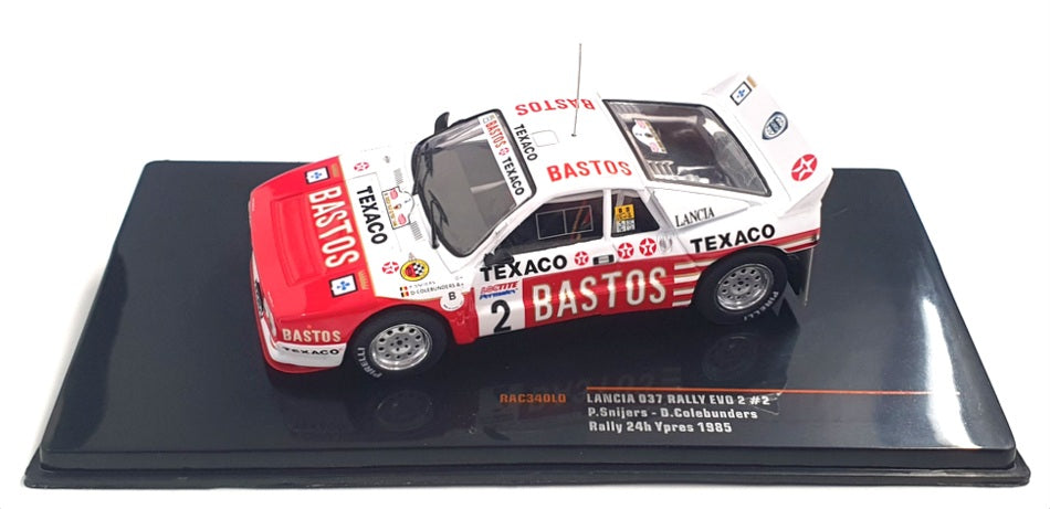 Ixo 1/43 Scale RAC340LQ - Lancia 037 Rally Evo 2 #2 Rally 24h Ypres 1985