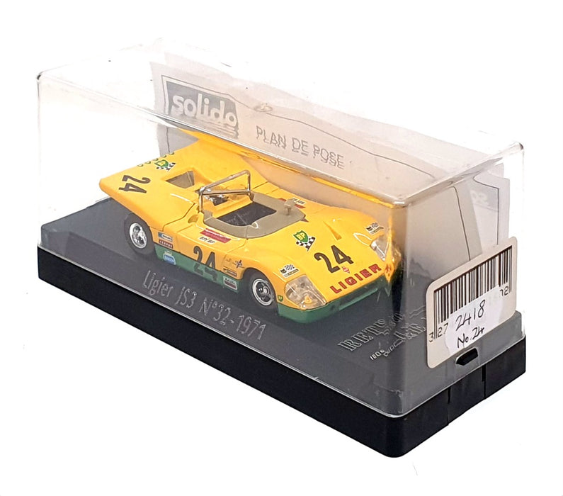 Solido 1/43 Scale Diecast 2418 - Ligier JS 3 Race Car #24 1971 - Yellow