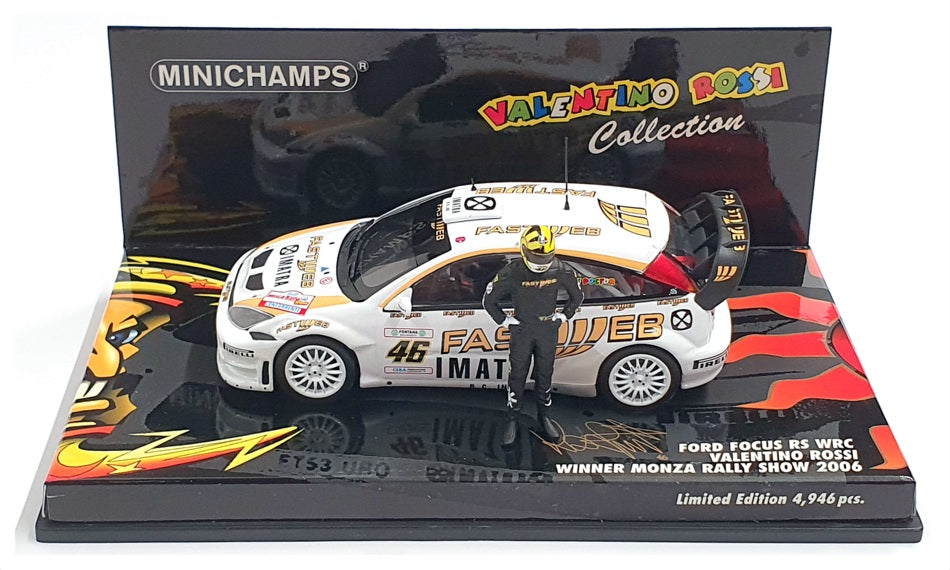 Minichamps 1/43 Scale 436 068446 Ford Focus RS WRC 1st #46 Monza Show 2006 Rossi