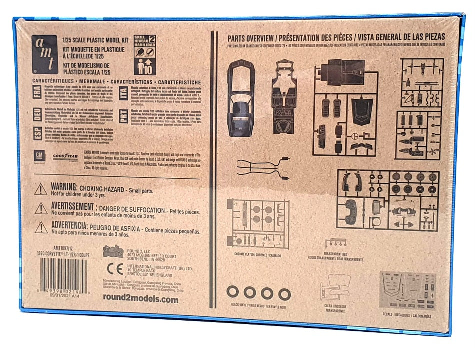 AMT 1/25 Scale Unbuilt Kit AMT1097/12 - 1970 Chevrolet Corvette LT-1 ZR-1 Coupe