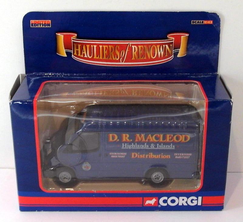 Corgi 1/43 Scale Diecast CC07803 - Transit Van Macleod Of Stornaway - Blue