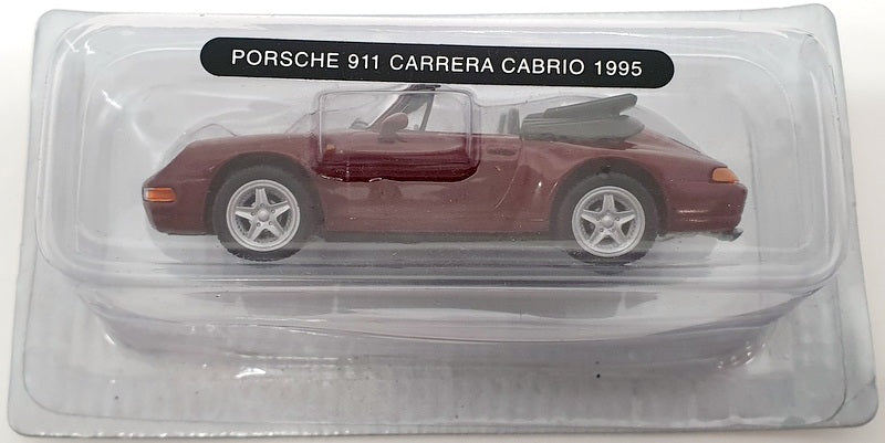 Deagostini 1/43 Scale COD 028 - 1995 Porsche 911 Carrera Cabrio - Burgundy