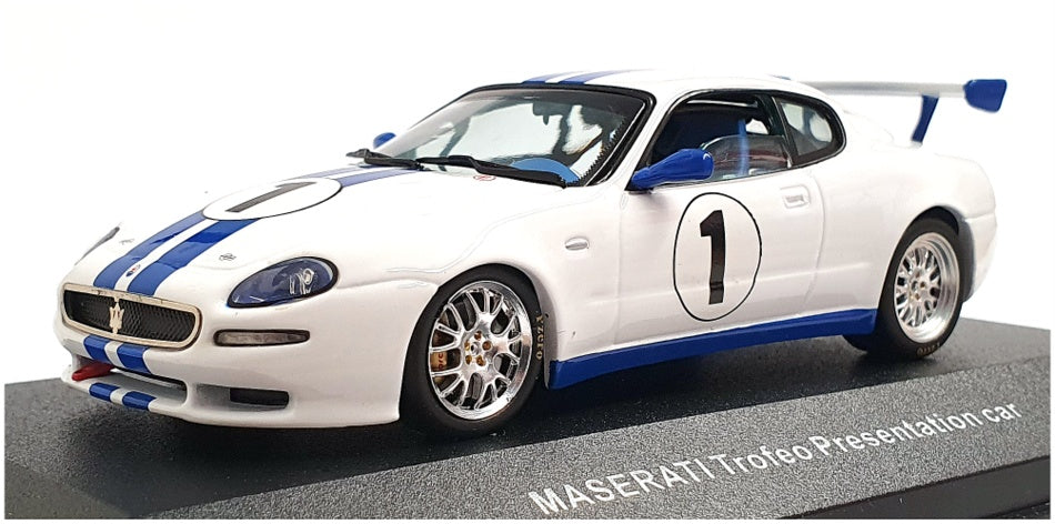 Ixo 1/43 Scale GTM014 - Maserati Trofeo Presentation Car #1 - White/Blue