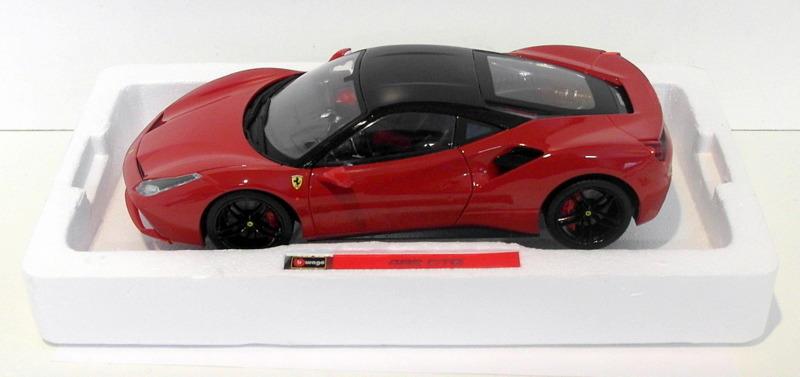 Burago 1/18 Scale Metal Model 18-16905 - Ferrari 488 GTB - Rosso Red