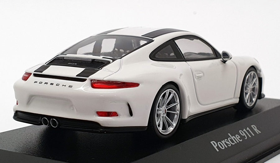 Maxichamps 1/43 Scale 940 066222 - 2016 Porsche 911 R - White/Black Stripes