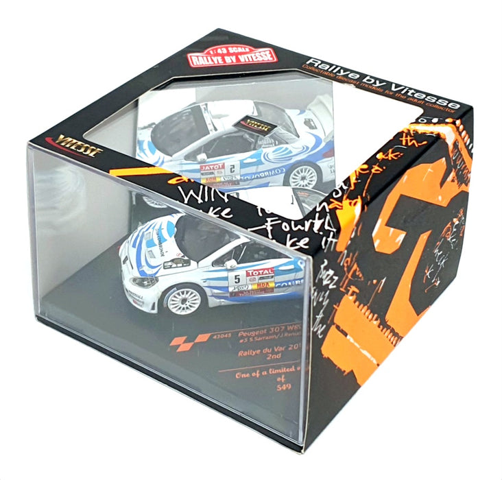 Vitesse 1/43 Scale 43045 - Peugeot 307 WRC 2nd #5 Rally du Var 2011 - White/Blue