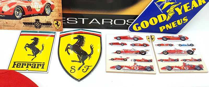 Ferrari Memorabilia Collection Of Signs Plaques Tiles Hat Collectibles x10