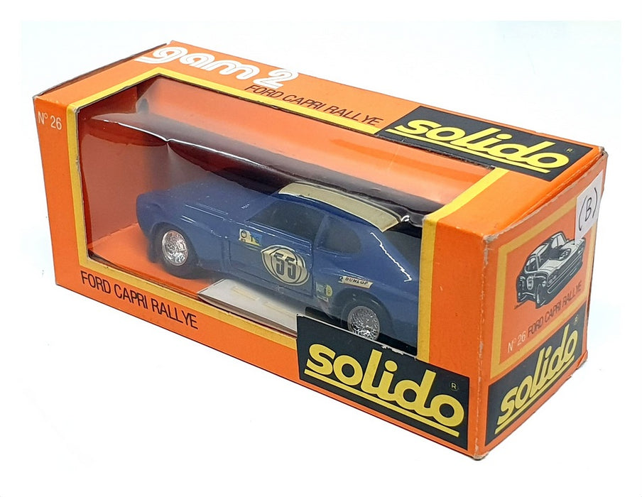 Solido 1/43 Scale No.26 - Ford Capri Rallye - #55 Blue/White — R.M.Toys Ltd