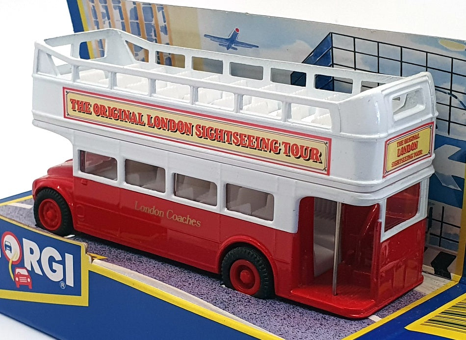 Corgi 12cm Long Diecast 91766 - Open Top London Bus - Red/White