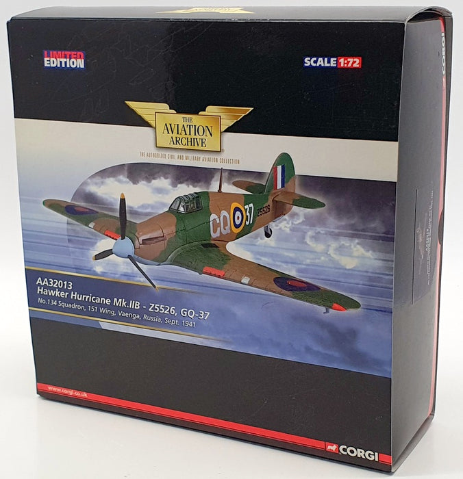 Corgi 1/72 Scale AA32013 - Hawker Hurricane Mk.IIB Z5526 GQ 37 #134 Sqd ...