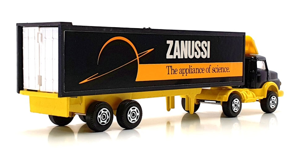 Corgi 18cm Long 1175 - Mercedes Benz L Artic Box Trailer Zanussi - Black/Yellow