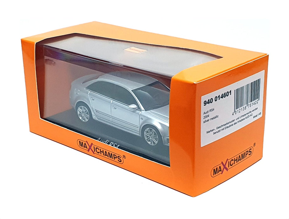 Maxichamps 1/43 Scale 940 014601 - 2004 Audi RS4 - Metallic Silver