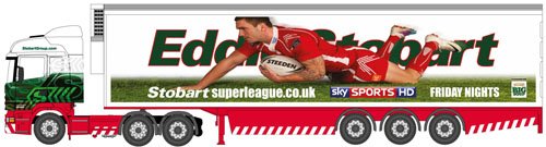 Oxford Diecast 1/76 Scale SHL08FR Scania Stobart Super League Salford City Reds