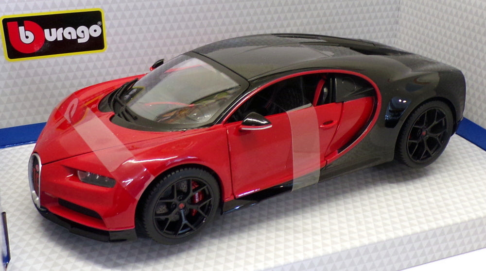 Burago 1/18 Scale Model Car 18-11044 - Bugatti Chiron Sport - Red/Black ...