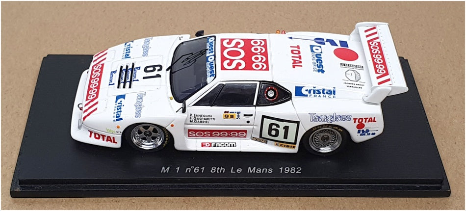 Spark 1/43 Scale Resin S1585 - BMW M1 #61 8th Le Mans 1982 - White