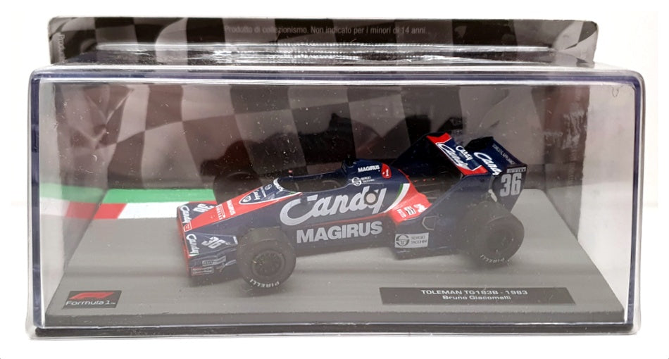 Altaya 1/43 Scale AT301122U - F1 1983 Toleman TG183B B. Giacomelli - Blue/Red