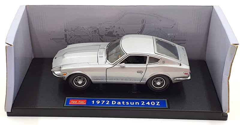 Sunstar 1/18 Scale Diecast 3503 - 1972 Datsun 240Z - Silver — R.M.