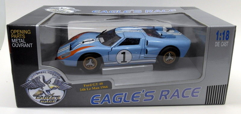 Eagles Race 1/18 Scale - 39004 Ford GT40 MK2 Light blue #1 model car