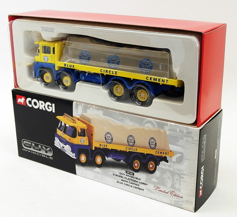 Corgi 1/50 Scale 29101 - Guy Invincible Platform Lorry & Load - Blue Circle